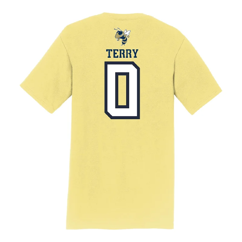 Midnight Madness Georgia Tech Yellow Jackets Men's Basketball NIL Athlete T-Shirt - #0 Lance Terry