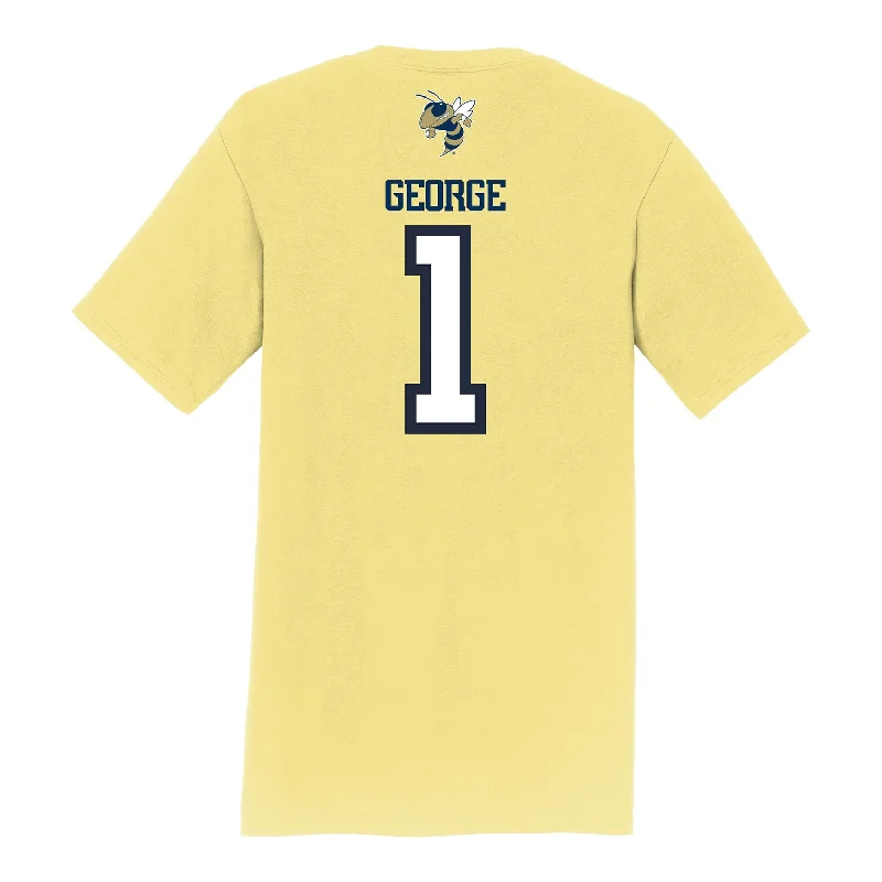 New Markdowns Georgia Tech Yellow Jackets Men's Basketball NIL Athlete T-Shirt - #1 Naithan George