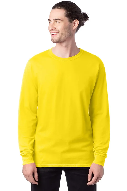 Weekend Deals You Can't Resist Hanes Mens ComfortSoft Long Sleeve Crewneck T-Shirt - Athletic Yellow