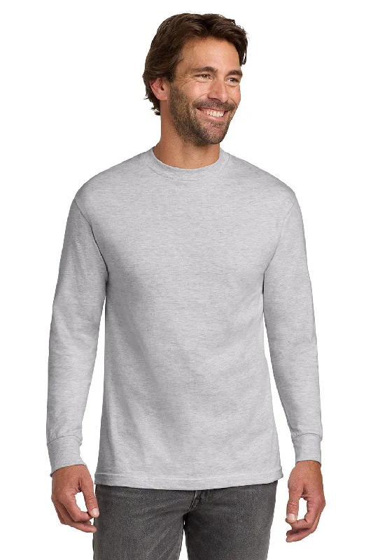 Sale Alert Hanes Mens Beefy-T Long Sleeve Crewneck T-Shirt - Ash Grey