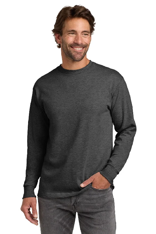 Weekend Shopping Extravaganza Hanes Mens Beefy-T Long Sleeve Crewneck T-Shirt - Heather Charcoal Grey Weekend Shopping Extravaganza Hanes Mens Beefy-T Long Sleeve Crewneck T-Shirt - Heather Charcoal Grey
