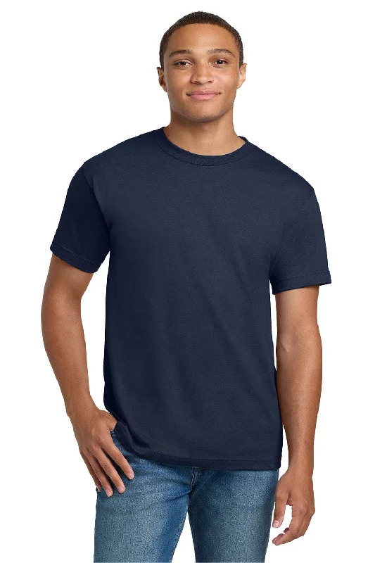 Savings Event Hanes Mens Beefy-T Short Sleeve Crewneck T-Shirt - Navy Blue