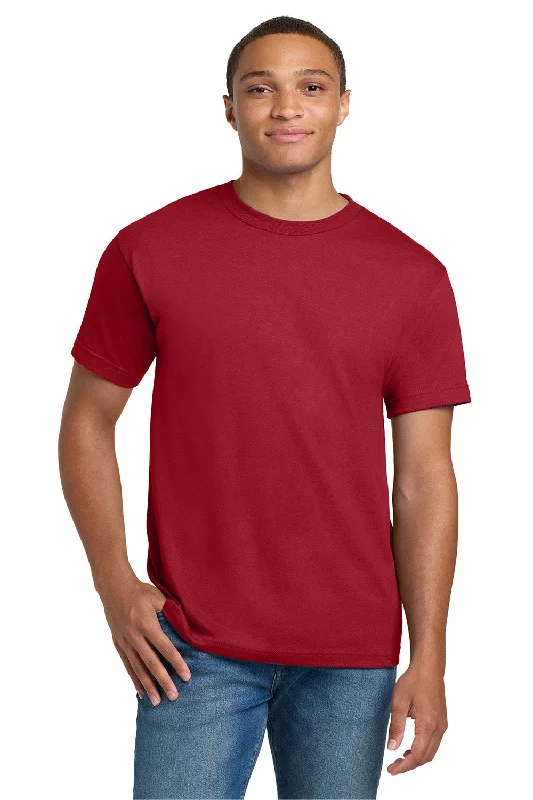 Warehouse Sale Hanes Mens Beefy-T Short Sleeve Crewneck T-Shirt - Deep Red