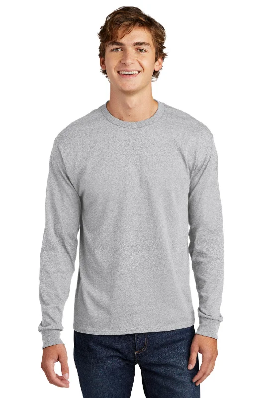 Savings Galore Hanes Mens ComfortSoft Long Sleeve Crewneck T-Shirt - Ash Grey