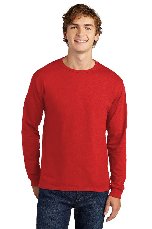Early Access Hanes Mens ComfortSoft Long Sleeve Crewneck T-Shirt - Athletic Red