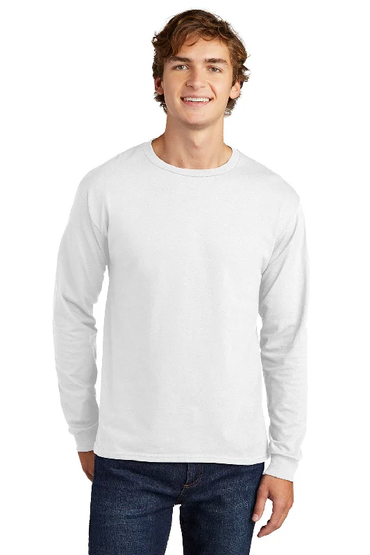 New Deals Hanes Mens ComfortSoft Long Sleeve Crewneck T-Shirt - White