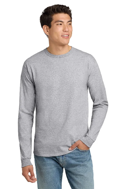 Price Slash Hanes Mens ComfortSoft Long Sleeve Crewneck T-Shirt - Light Steel Grey