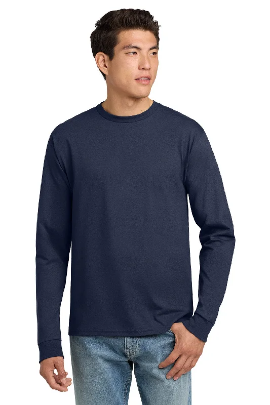 New Markdowns Hanes Mens ComfortSoft Long Sleeve Crewneck T-Shirt - Navy Blue