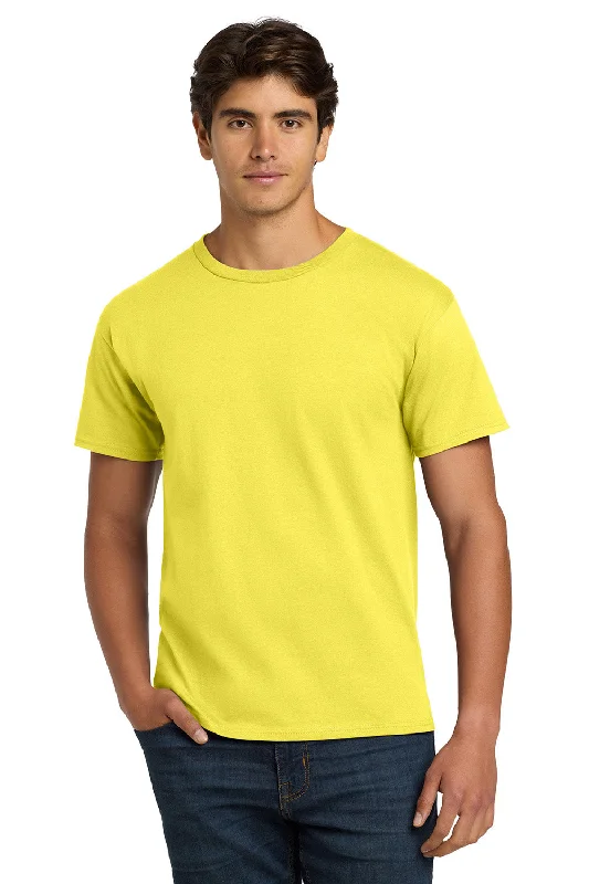 Inventory Reduction Hanes Mens ComfortSoft Short Sleeve Crewneck T-Shirt - Yellow