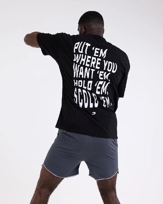 Can't Miss Hold 'Em Scold 'Em Oversized T-Shirt - Black