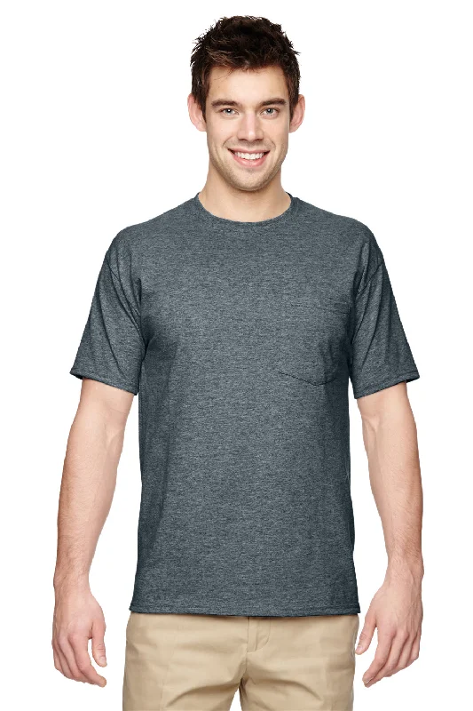 Mega Deal Jerzees Mens Dri-Power Moisture Wicking Short Sleeve Crewneck T-Shirt w/ Pocket - Heather Black Mega Deal Jerzees Mens Dri-Power Moisture Wicking Short Sleeve Crewneck T-Shirt w/ Pocket - Heather Black