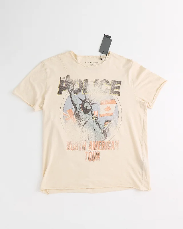 Quick Sale Raw Edge Sleeves And Hem With Shoulder Detail - The Police T