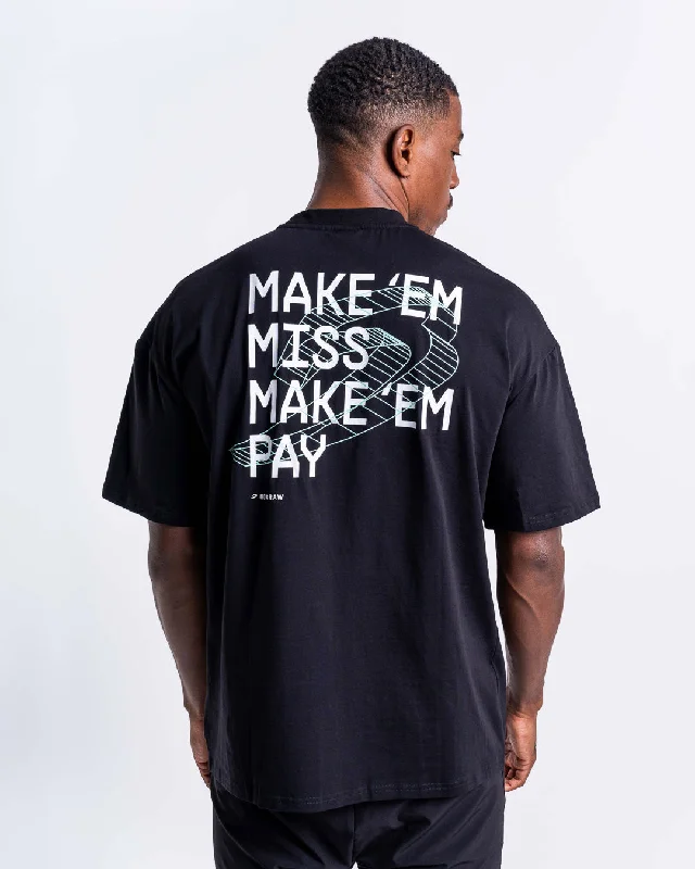 Crazy Deal Make 'Em Miss Oversized T-Shirt - Black