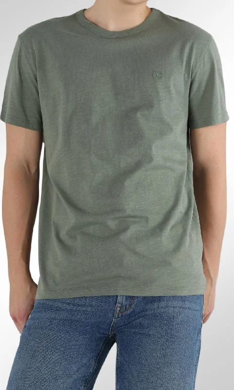 Savings Alert Men Comfort Fit Basic T-Shirt Crew Neck COLIN'S (Oil Green)