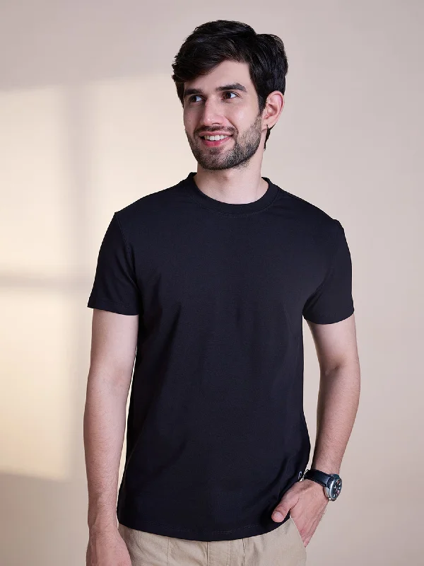 Best Seller Anti Stain & Anti Odor Cotton Round Neck Tee - Black