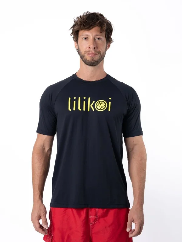 Limited Offer Men's Dri-Fit T-Shirt with LILIKOI logo - BLACK / YELLOW