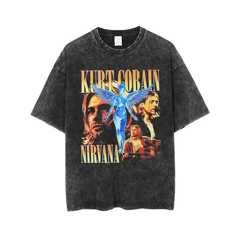 Online Only Men's Summer Vintage Print T-Shirt OVERSIZE