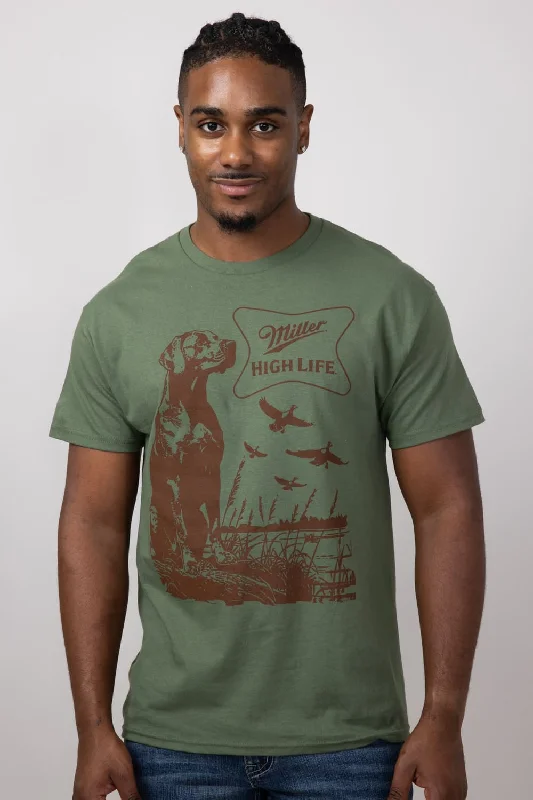Deal Alert Miller Wildlife Dogs and Ducks T-Shirt for Men in Green | 16148-203A-GREEN Deal Alert Miller Wildlife Dogs and Ducks T-Shirt for Men in Green | 16148-203A-GREEN