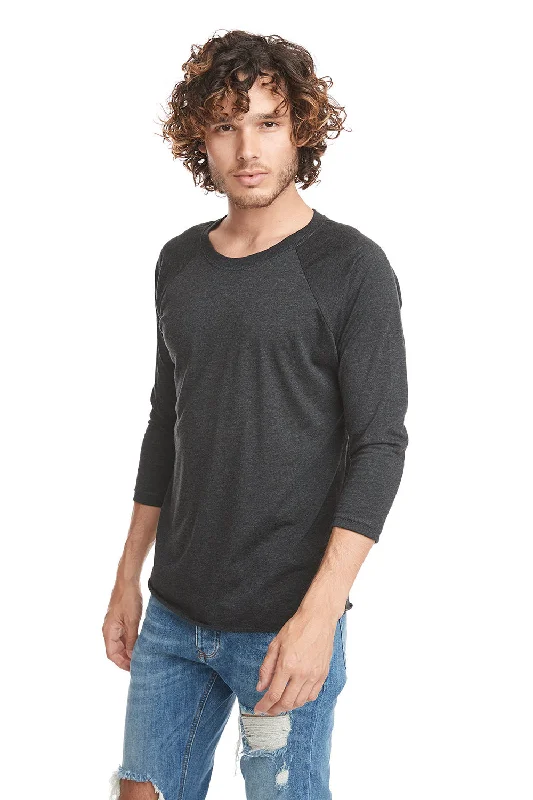 Exclusive Savings Next Level Mens Jersey 3/4 Sleeve Crewneck T-Shirt - Vintage Black