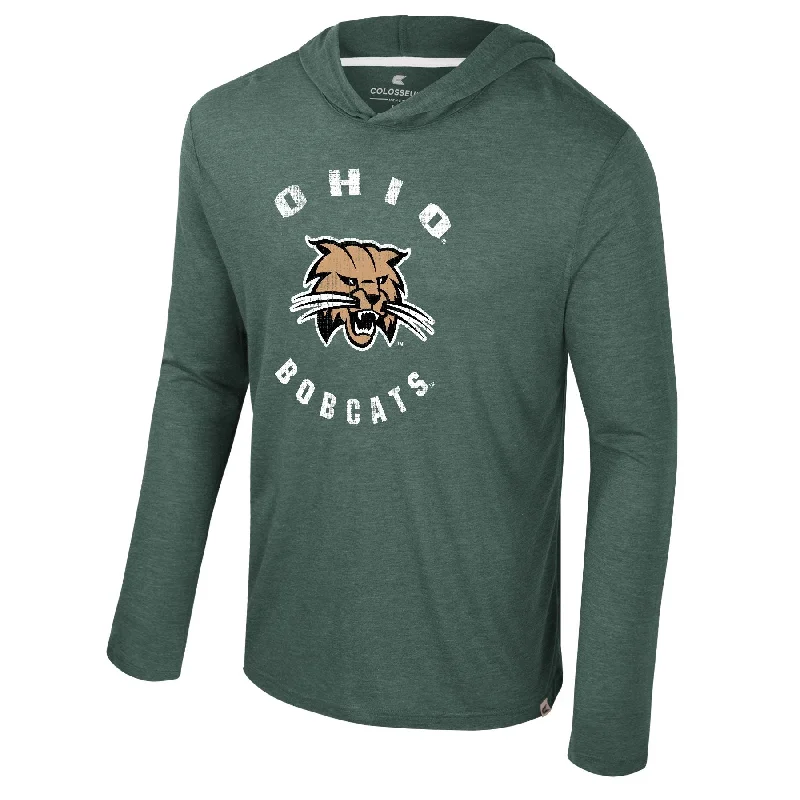 Weekend Deals to Make You Happy Ohio Bobcats Men's Green Hooded Long-Sleeve Tee
