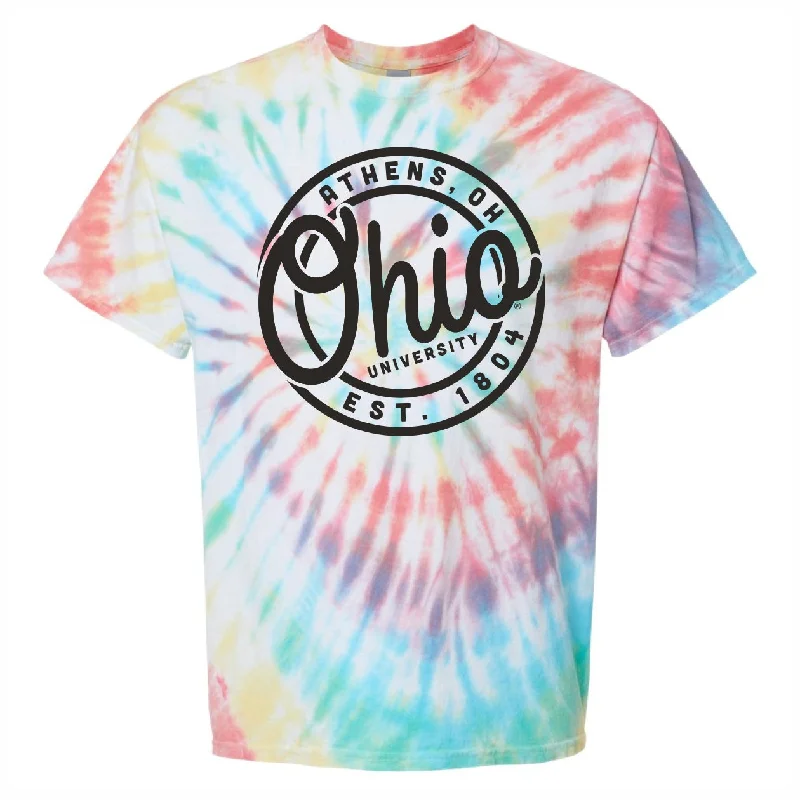 Weekend Specials to Delight Ohio Bobcats Multi-Color Tie Dye Circle T-Shirt