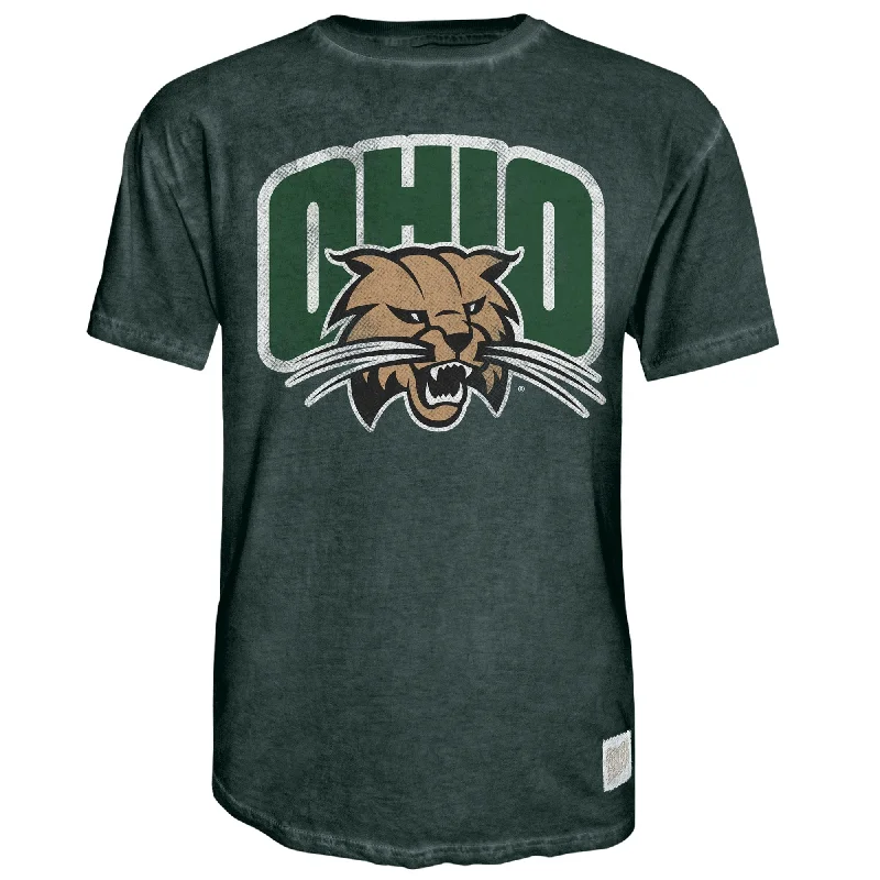 Weekend Bargains to Sizzle Ohio Bobcats Attack Cat Oil Wash T-Shirt