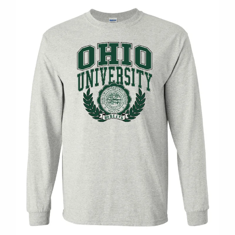 Final Clearance Ohio Bobcats Seal Ash Long Sleeve T-Shirt