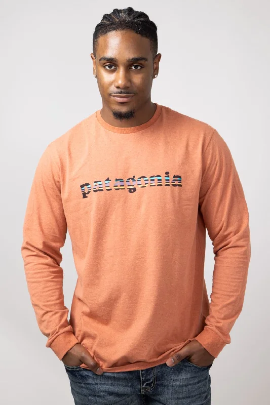 Season Finale Sale Patagonia Men’s Long Sleeve ’73 Logo Responsibili-Tee T-Shirt in Redtail Rust | 37780-RTLR Season Finale Sale Patagonia Men’s Long Sleeve ’73 Logo Responsibili-Tee T-Shirt in Redtail Rust | 37780-RTLR