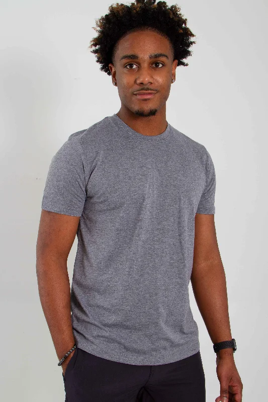 Big Discounts Basic Crewneck T-Shirt for Men in Grey | 3750-HGRAY