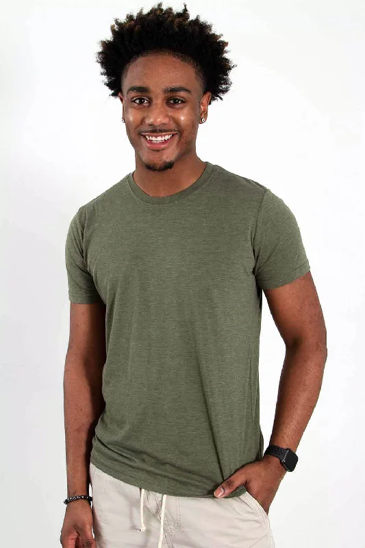 Buy Now Basic Crewneck T-Shirt for Men in Green | 3750-MILITARY
