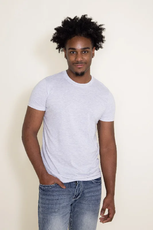 Daily Deals Basic Crewneck T-Shirt for Men in Speckled White | 3750-SPECWHT