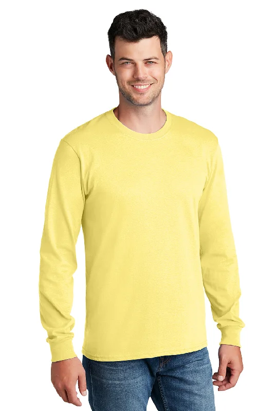 Weekend Bargains to Cherish Port & Company Mens Core Long Sleeve Crewneck T-Shirt - Yellow Weekend Bargains to Cherish Port & Company Mens Core Long Sleeve Crewneck T-Shirt - Yellow