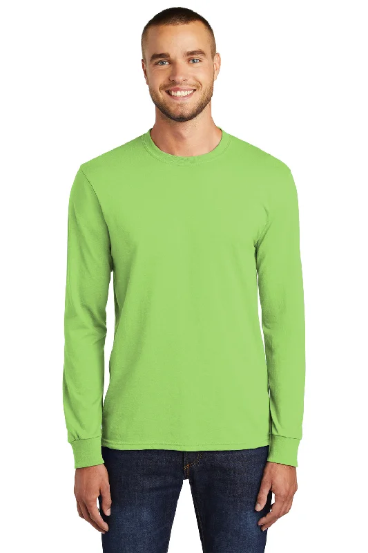 Weekend Deals to Make You Smile Port & Company Mens Core Long Sleeve Crewneck T-Shirt - Lime Green Weekend Deals to Make You Smile Port & Company Mens Core Long Sleeve Crewneck T-Shirt - Lime Green