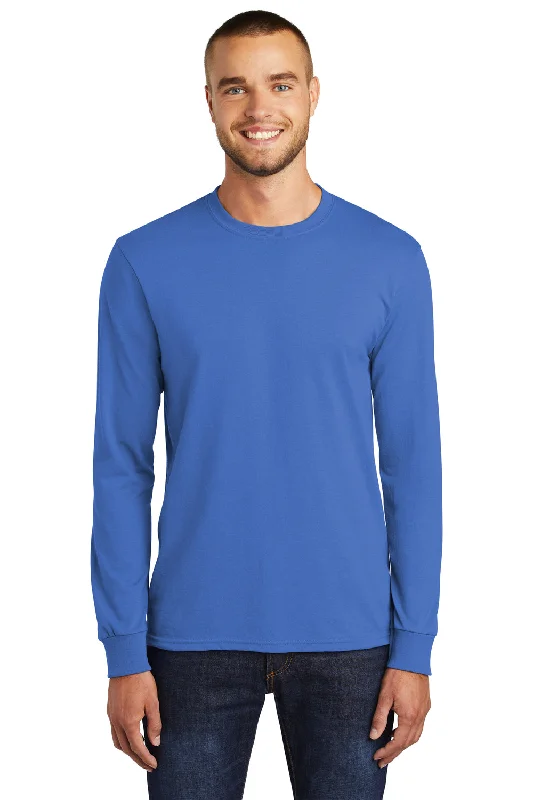 Price Meltdown Port & Company Mens Core Long Sleeve Crewneck T-Shirt - Royal Blue