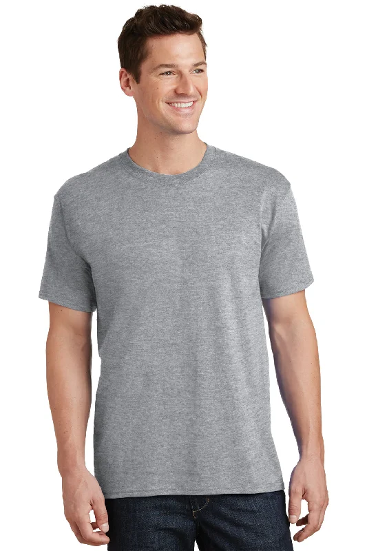 Super Bargain Port & Company Mens Core Short Sleeve Crewneck T-Shirt - Heather Grey