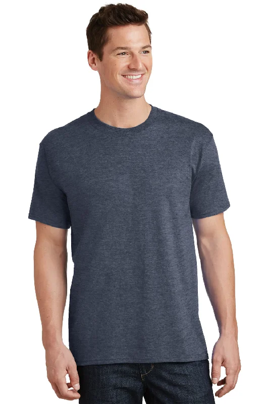 Amazing Deals Port & Company Mens Core Short Sleeve Crewneck T-Shirt - Heather Navy Blue Amazing Deals Port & Company Mens Core Short Sleeve Crewneck T-Shirt - Heather Navy Blue