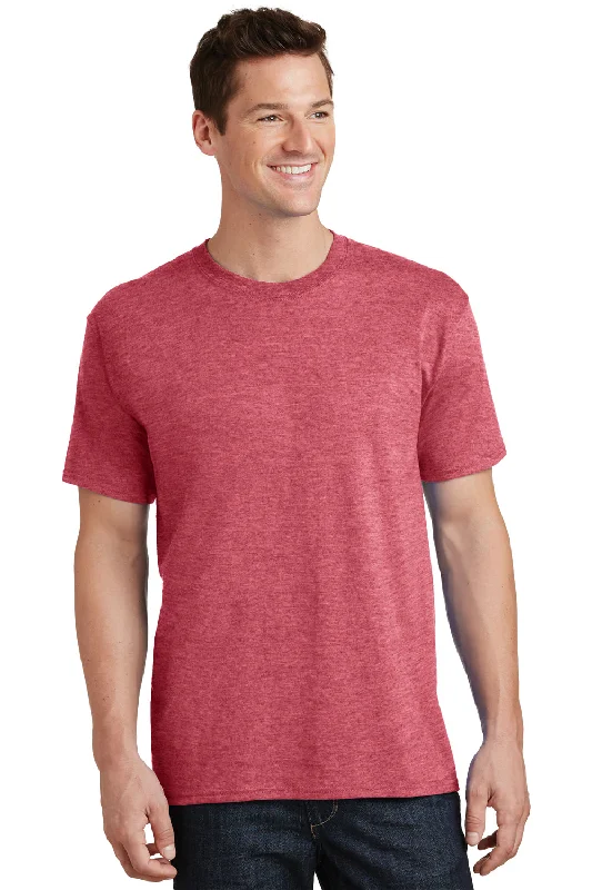 Buy Now Port & Company Mens Core Short Sleeve Crewneck T-Shirt - Heather Red