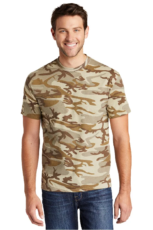 Low Prices Port & Company Mens Core Short Sleeve Crewneck T-Shirt - Desert Camo