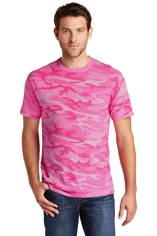 Fantastic Savings Port & Company Mens Core Short Sleeve Crewneck T-Shirt - Pink Camo Fantastic Savings Port & Company Mens Core Short Sleeve Crewneck T-Shirt - Pink Camo