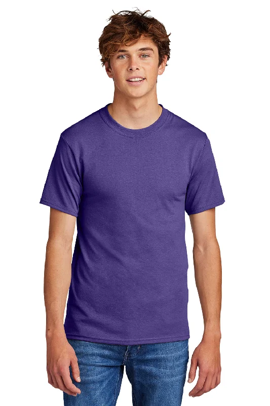 Can't Be Beat Port & Company Mens Core Short Sleeve Crewneck T-Shirt - Purple
