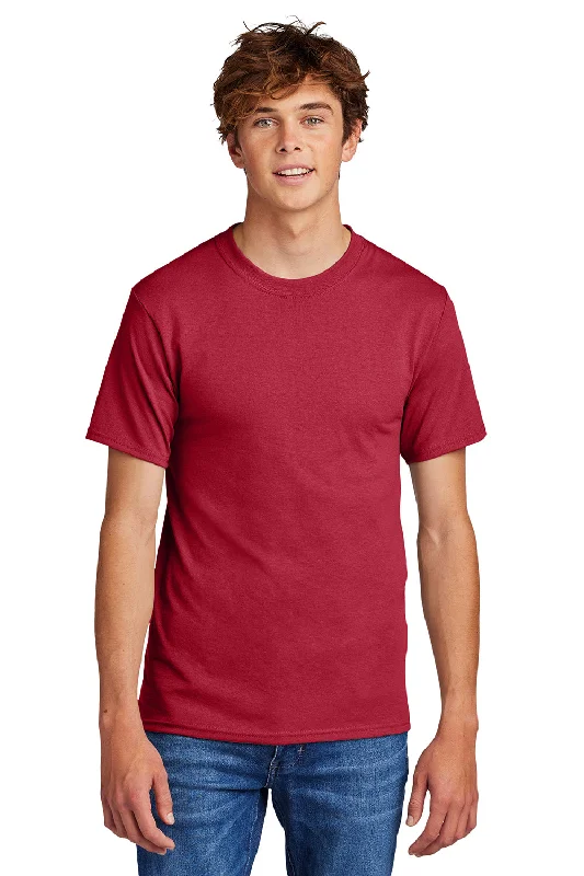 Weekend Discounts to Enjoy Port & Company Mens Core Short Sleeve Crewneck T-Shirt - Red