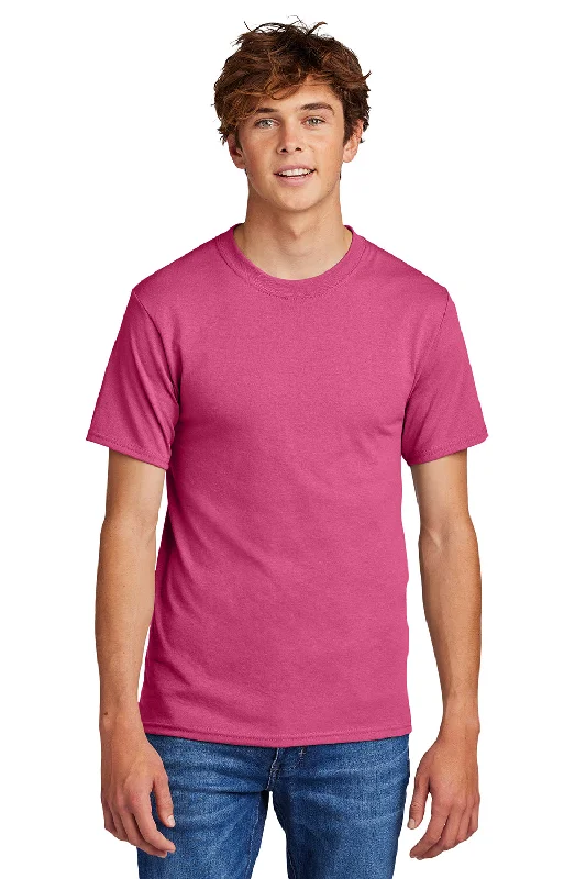 Low Cost Port & Company Mens Core Short Sleeve Crewneck T-Shirt - Sangria Pink