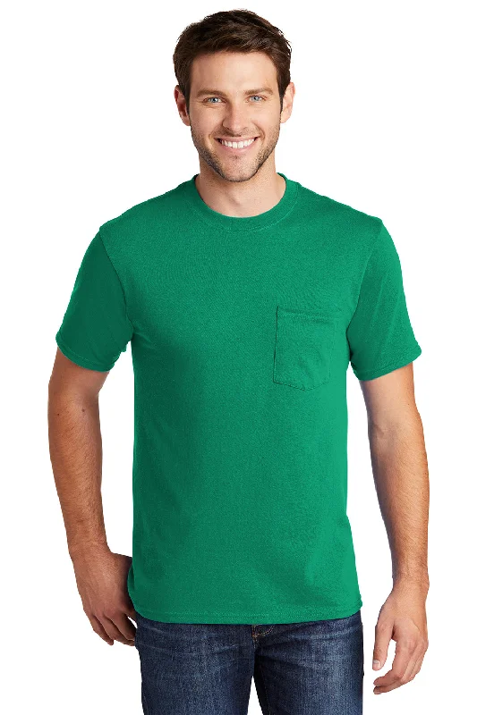 Can't Be Beat Port & Company Mens Core Short Sleeve Crewneck T-Shirt w/ Pocket - Kelly Green Can't Be Beat Port & Company Mens Core Short Sleeve Crewneck T-Shirt w/ Pocket - Kelly Green
