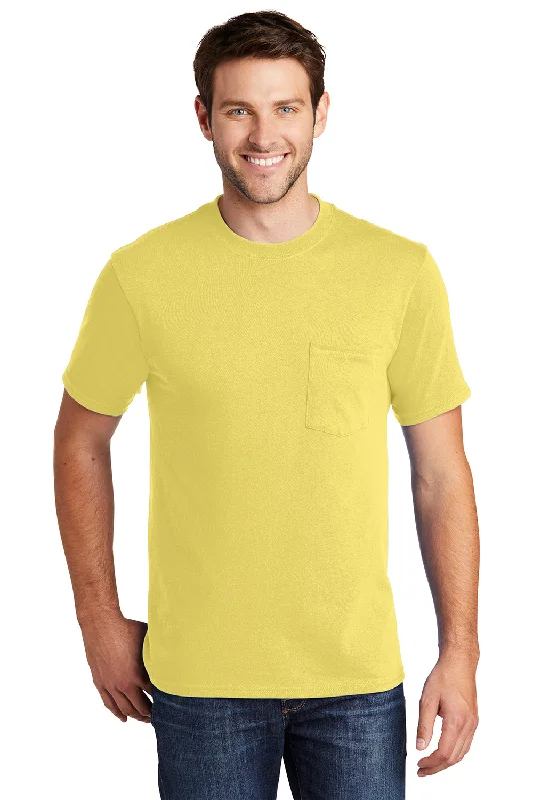 Weekend Specials to Snag Port & Company Mens Core Short Sleeve Crewneck T-Shirt w/ Pocket - Yellow Weekend Specials to Snag Port & Company Mens Core Short Sleeve Crewneck T-Shirt w/ Pocket - Yellow
