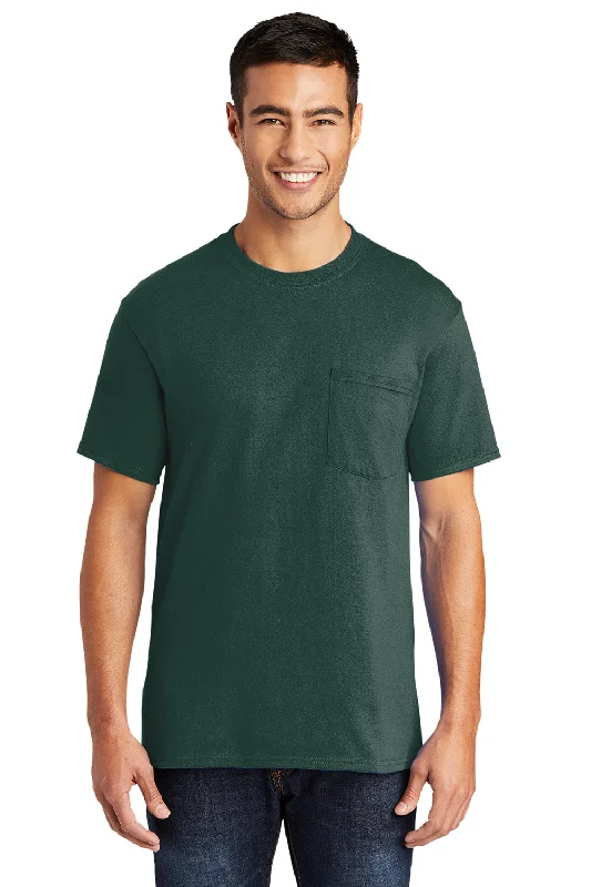 Discount Deals Port & Company Mens Core Short Sleeve Crewneck T-Shirt w/ Pocket - Dark Green Discount Deals Port & Company Mens Core Short Sleeve Crewneck T-Shirt w/ Pocket - Dark Green