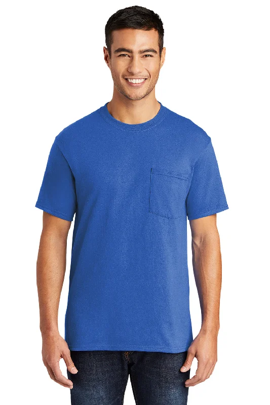 Bargain Prices Port & Company Mens Core Short Sleeve Crewneck T-Shirt w/ Pocket - Royal Blue Bargain Prices Port & Company Mens Core Short Sleeve Crewneck T-Shirt w/ Pocket - Royal Blue