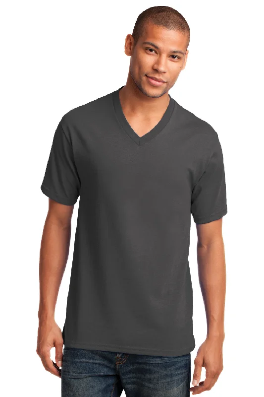 Weekend Savings Extravaganza Port & Company Mens Core Short Sleeve V-Neck T-Shirt - Charcoal Grey Weekend Savings Extravaganza Port & Company Mens Core Short Sleeve V-Neck T-Shirt - Charcoal Grey
