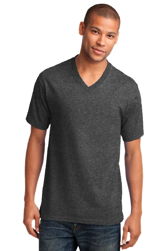 Weekend Deal Port & Company Mens Core Short Sleeve V-Neck T-Shirt - Heather Dark Grey Weekend Deal Port & Company Mens Core Short Sleeve V-Neck T-Shirt - Heather Dark Grey