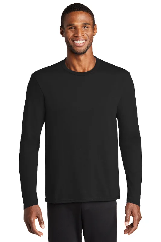 Weekend Savings Bonanza Port & Company Mens Dry Zone Performance Moisture Wicking Long Sleeve Crewneck T-Shirt - Jet Black Weekend Savings Bonanza Port & Company Mens Dry Zone Performance Moisture Wicking Long Sleeve Crewneck T-Shirt - Jet Black