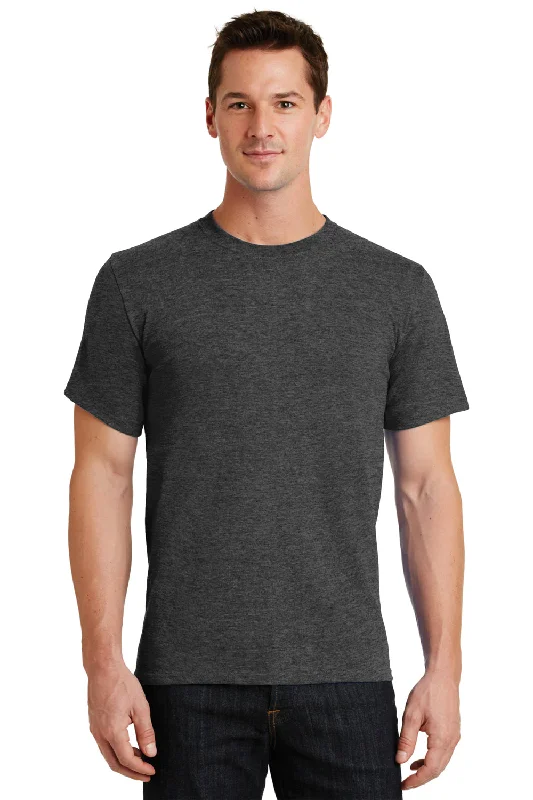 Huge Discounts Port & Company Mens Essential Short Sleeve Crewneck T-Shirt - Heather Dark Grey